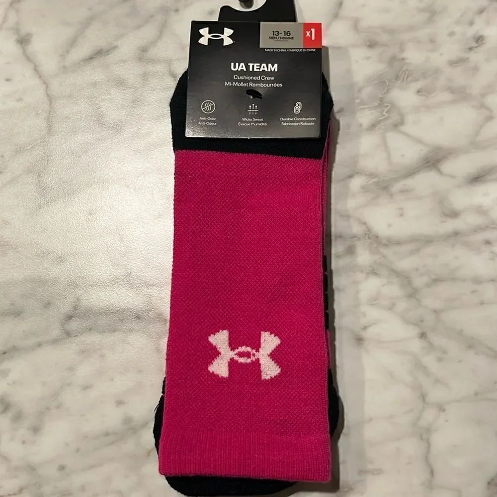 UNISEX UA TEAM CUSHIONED CREW SOCKS - Picture 3 of 7